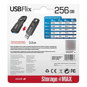 Pendrive Usb Maxell Flix 256gb 3.2 Almacenamiento Speed 