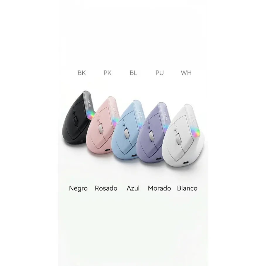 Mouse Vertical Inalámbrico Ergonómico WB-889 - 5 Colores BK/PK/BL/PU/WH 8