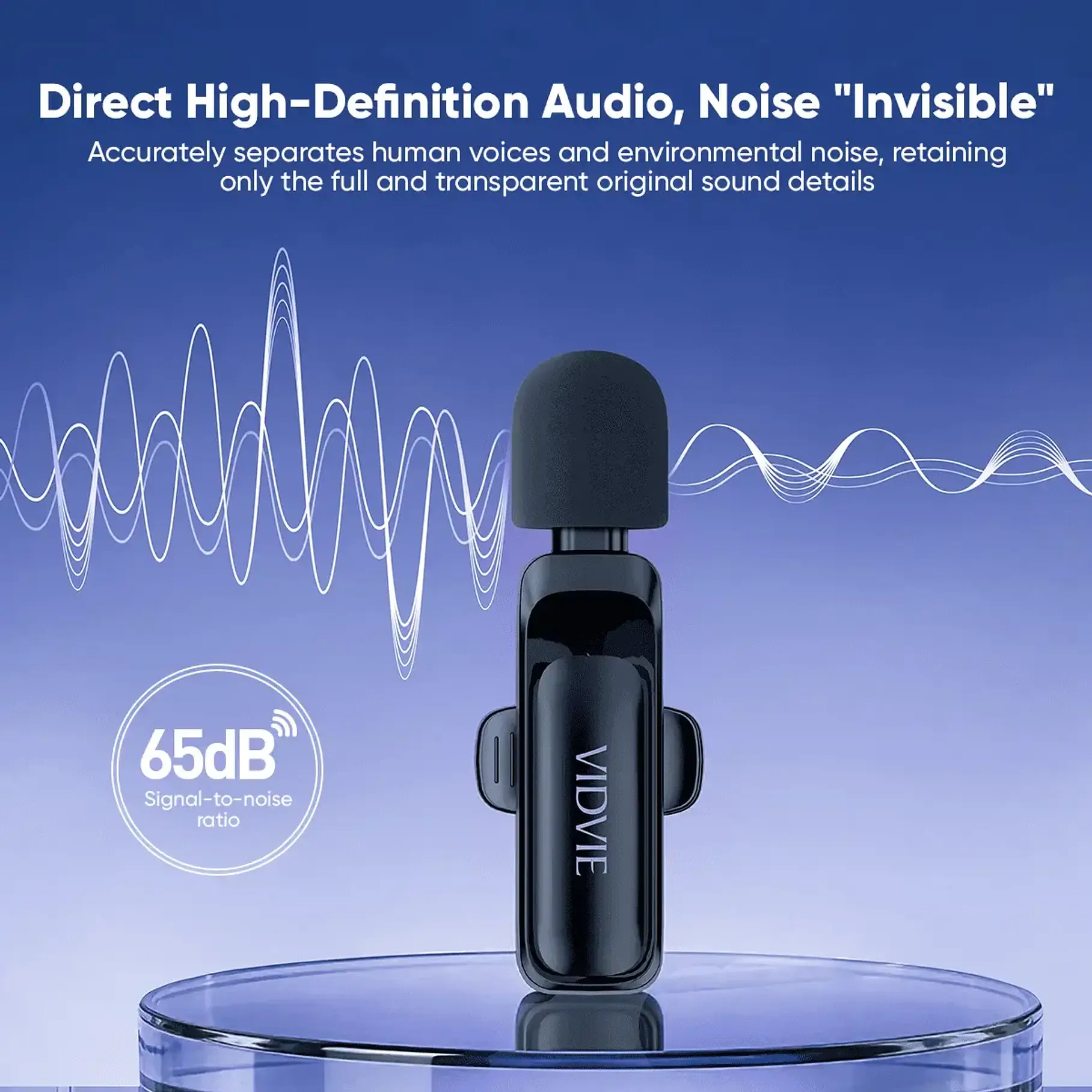 Micrófono Solapa Y Transmisor Inalámbrico Usb-c Vidvie Mc03 7