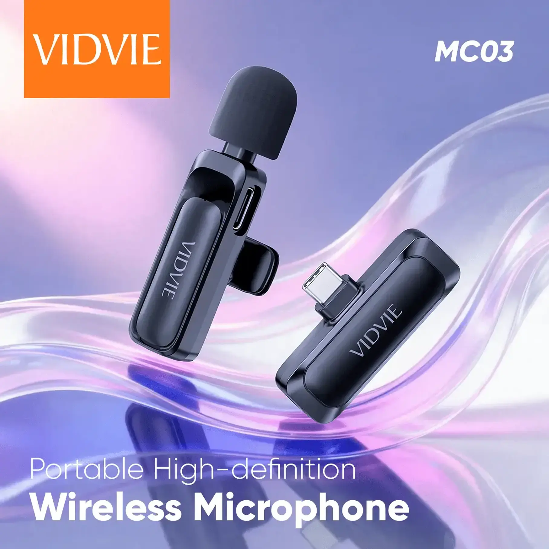 Micrófono Solapa Y Transmisor Inalámbrico Usb-c Vidvie Mc03 8