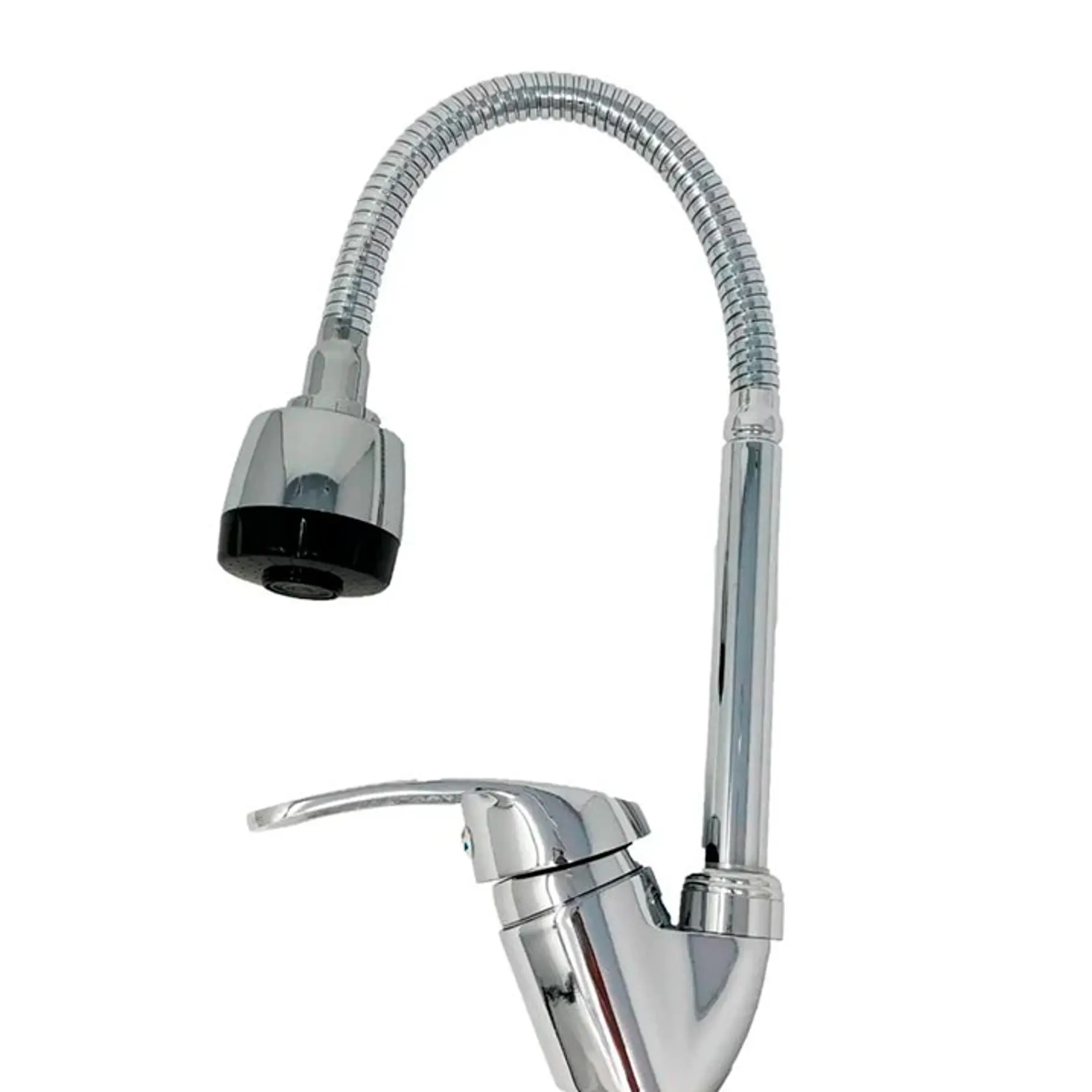 Llave Flexible Lavaplatos Manguera Flexible Monomando 360° 2rl Color Plateado Cuello Giratorio Cocina Grifería Lavaplatos 3