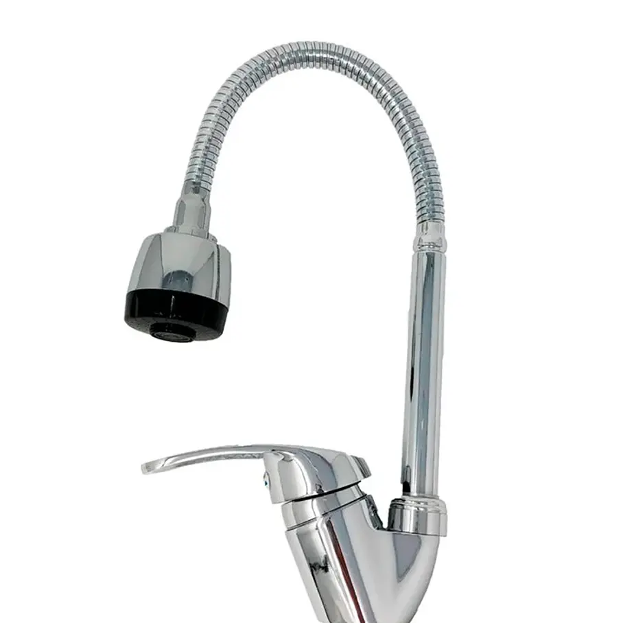 Llave Flexible Lavaplatos Manguera Flexible Monomando 360° 2rl Color Plateado Cuello Giratorio Cocina Grifería Lavaplatos 3