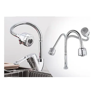 Llave Flexible Lavaplatos Manguera Flexible Monomando 360° 2rl Color Plateado Cuello Giratorio Cocina Grifería Lavaplatos