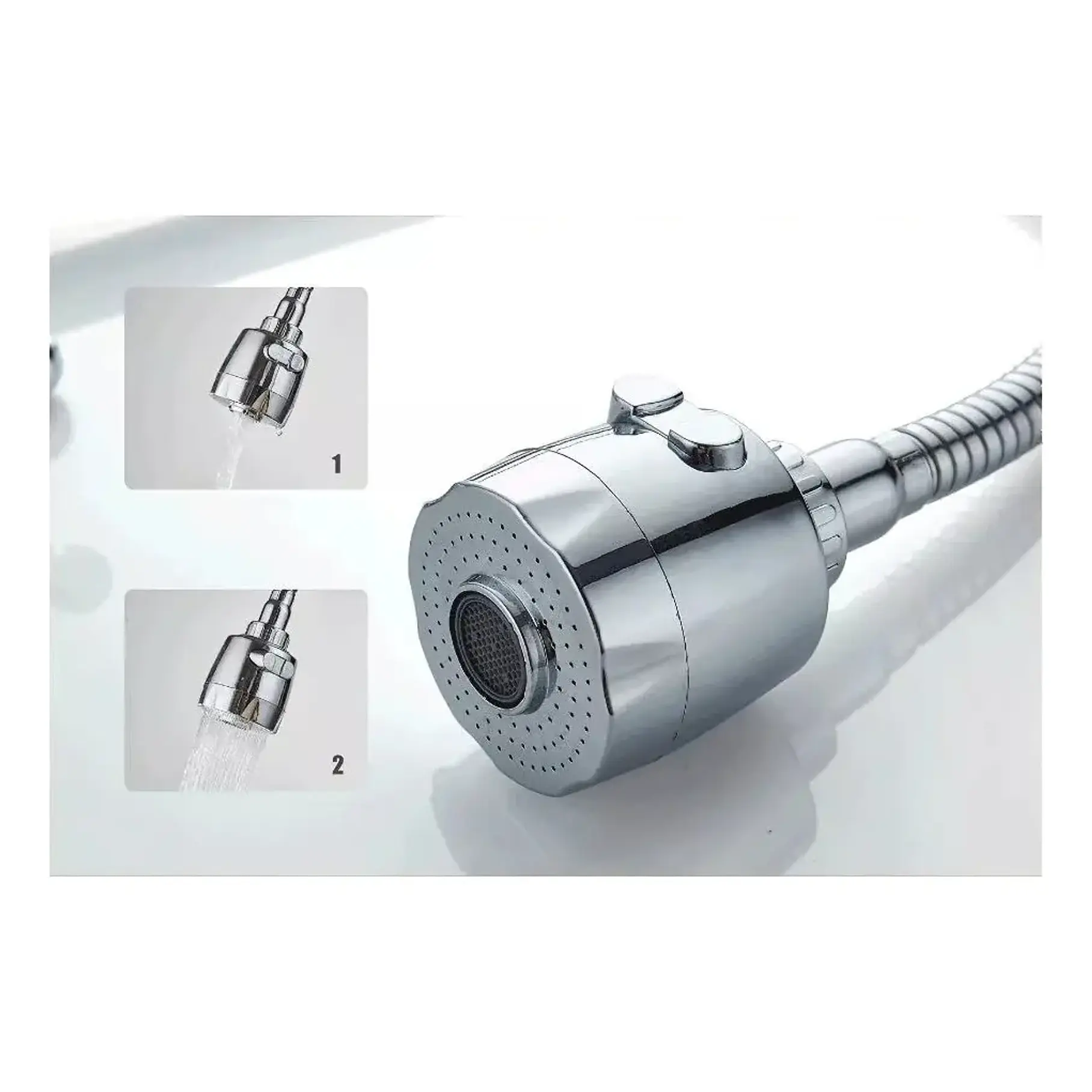 Llave Flexible Lavaplatos Manguera Flexible Monomando 360° 2rl Color Plateado Cuello Giratorio Cocina Grifería Lavaplatos 8