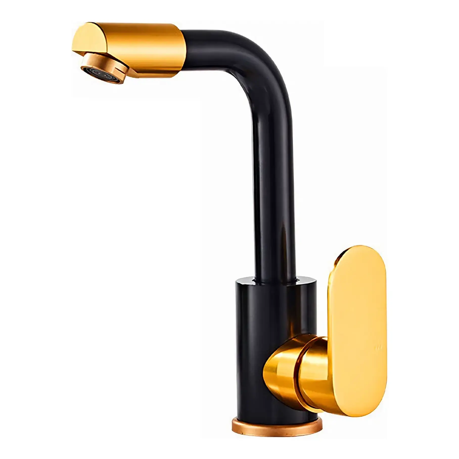 Grifo de Aluminio Espacial Para Cocina Dorado Negro Mate Grifo Lavaplatos  1