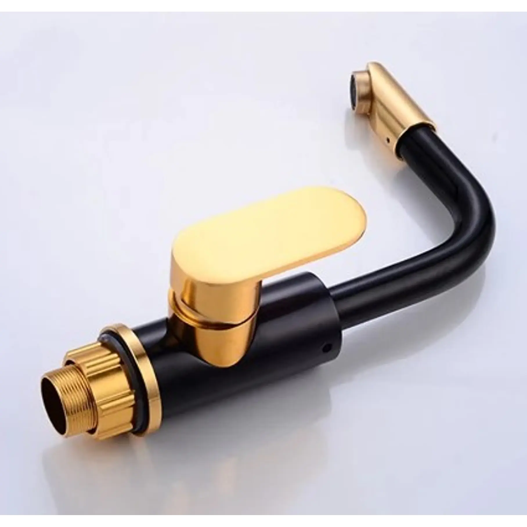 Grifo de Aluminio Espacial Para Cocina Dorado Negro Mate Grifo Lavaplatos  2