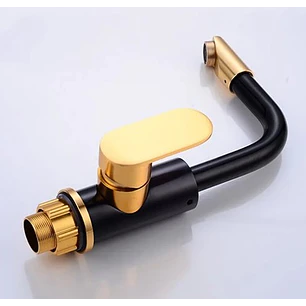 Grifo de Aluminio Espacial Para Cocina Dorado Negro Mate Grifo Lavaplatos 