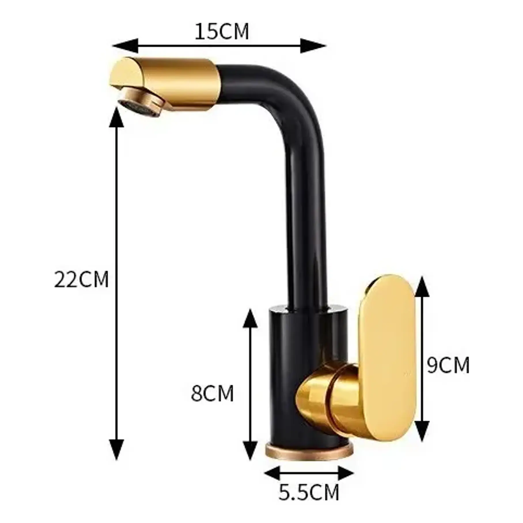 Grifo de Aluminio Espacial Para Cocina Dorado Negro Mate Grifo Lavaplatos  3