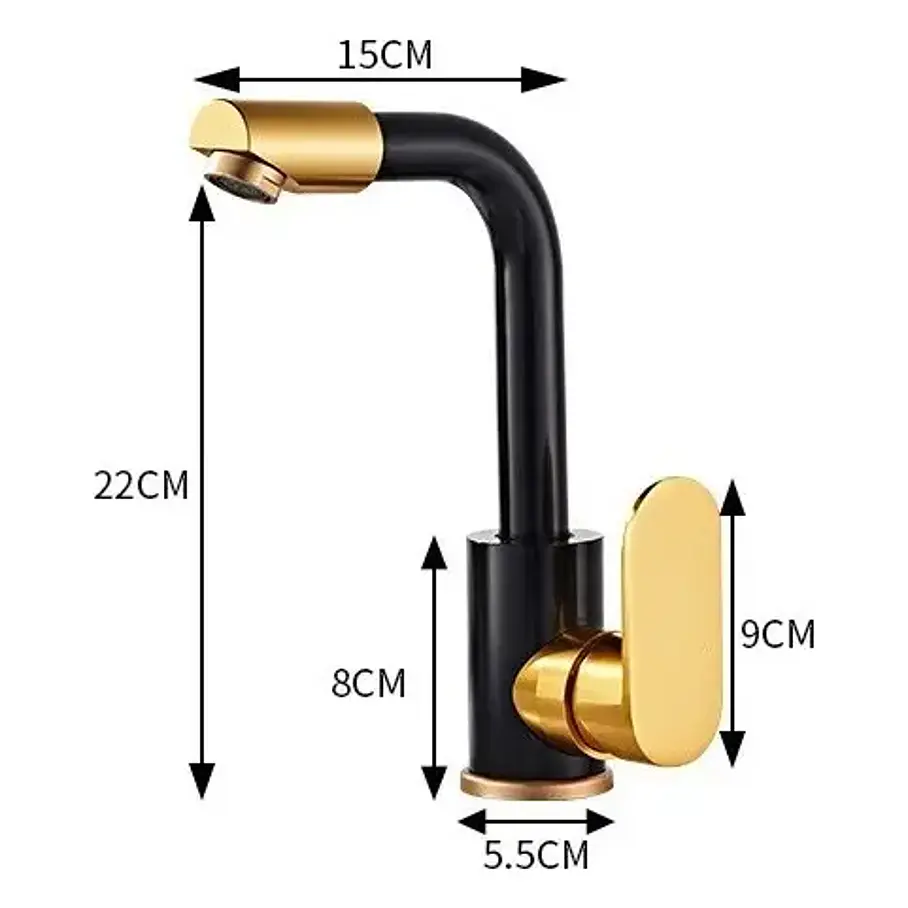 Grifo de Aluminio Espacial Para Cocina Dorado Negro Mate Grifo Lavaplatos  3