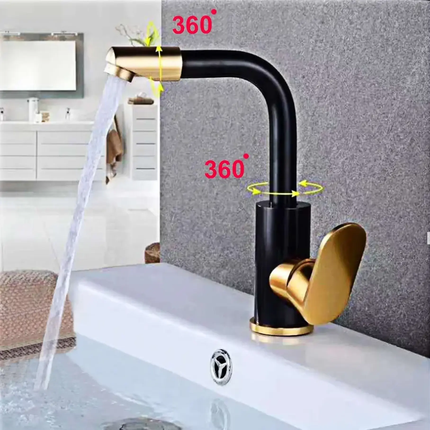 Grifo de Aluminio Espacial Para Cocina Dorado Negro Mate Grifo Lavaplatos  5