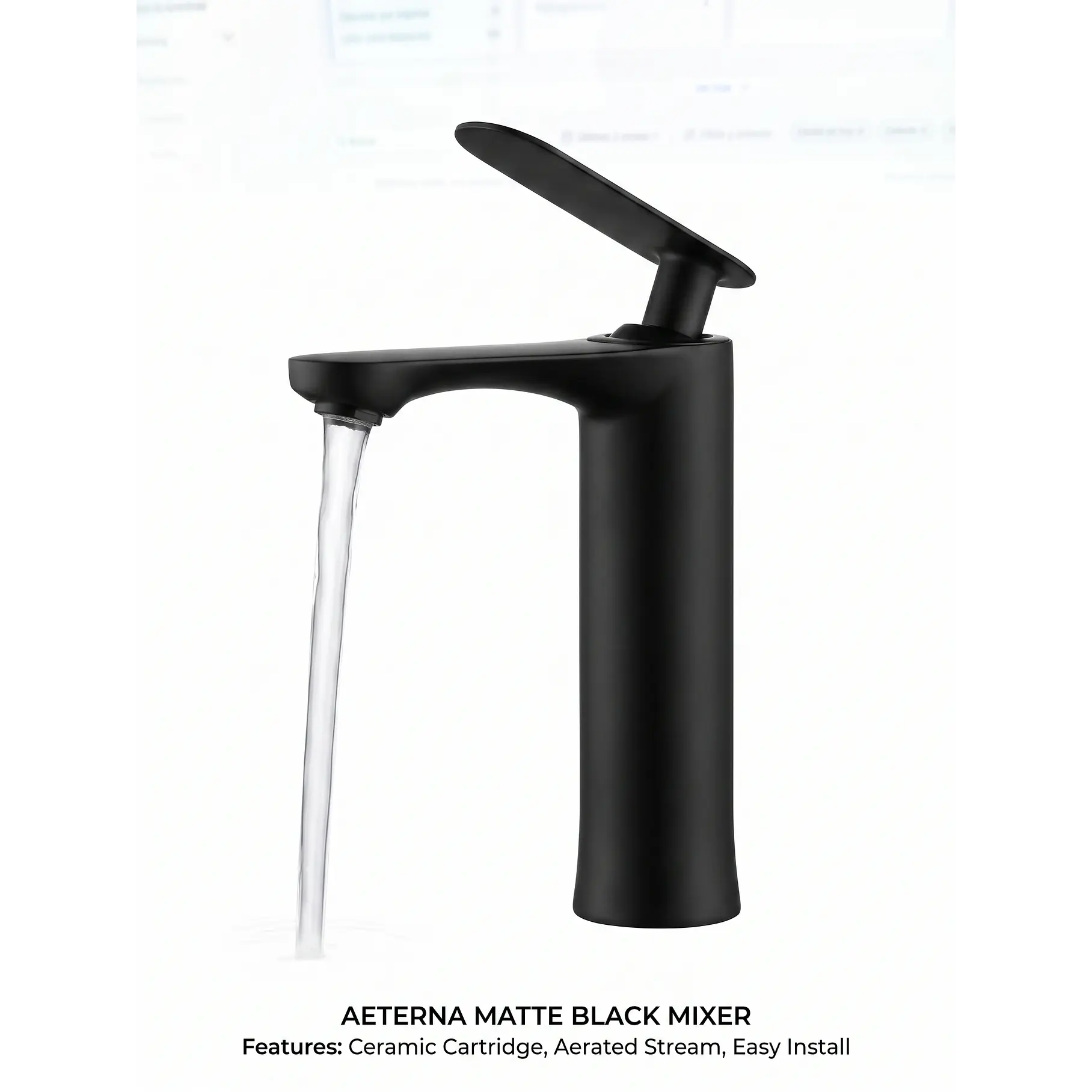 Llave Grifo Monomando Para Baño Lavabo Mezclador Grifería Lava Mano Color Negro Mate 3