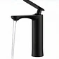 Llave Grifo Monomando Para Baño Lavabo Mezclador Grifería Lava Mano Color Negro Mate - Miniatura 3