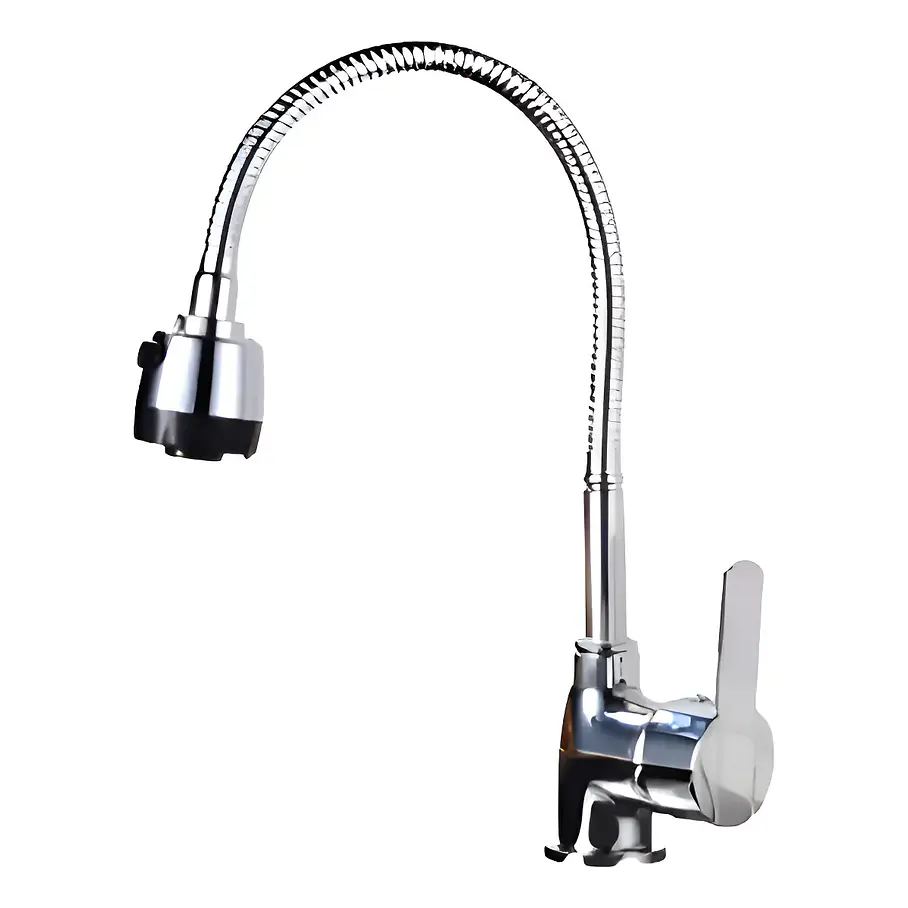 Llave Grifería Lavaplatos Flexible Doble Chorro Multifuncional Fregadero Mezclador De Agua Monomando 2