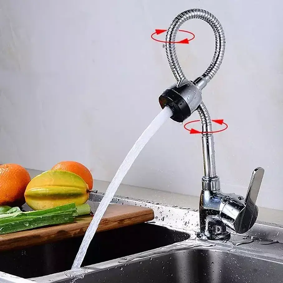 Llave Grifería Lavaplatos Flexible Doble Chorro Multifuncional Fregadero Mezclador De Agua Monomando 10
