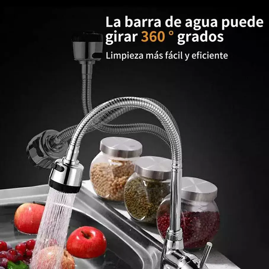 Llave Grifería Lavaplatos Flexible Doble Chorro Multifuncional Fregadero Mezclador De Agua Monomando 11
