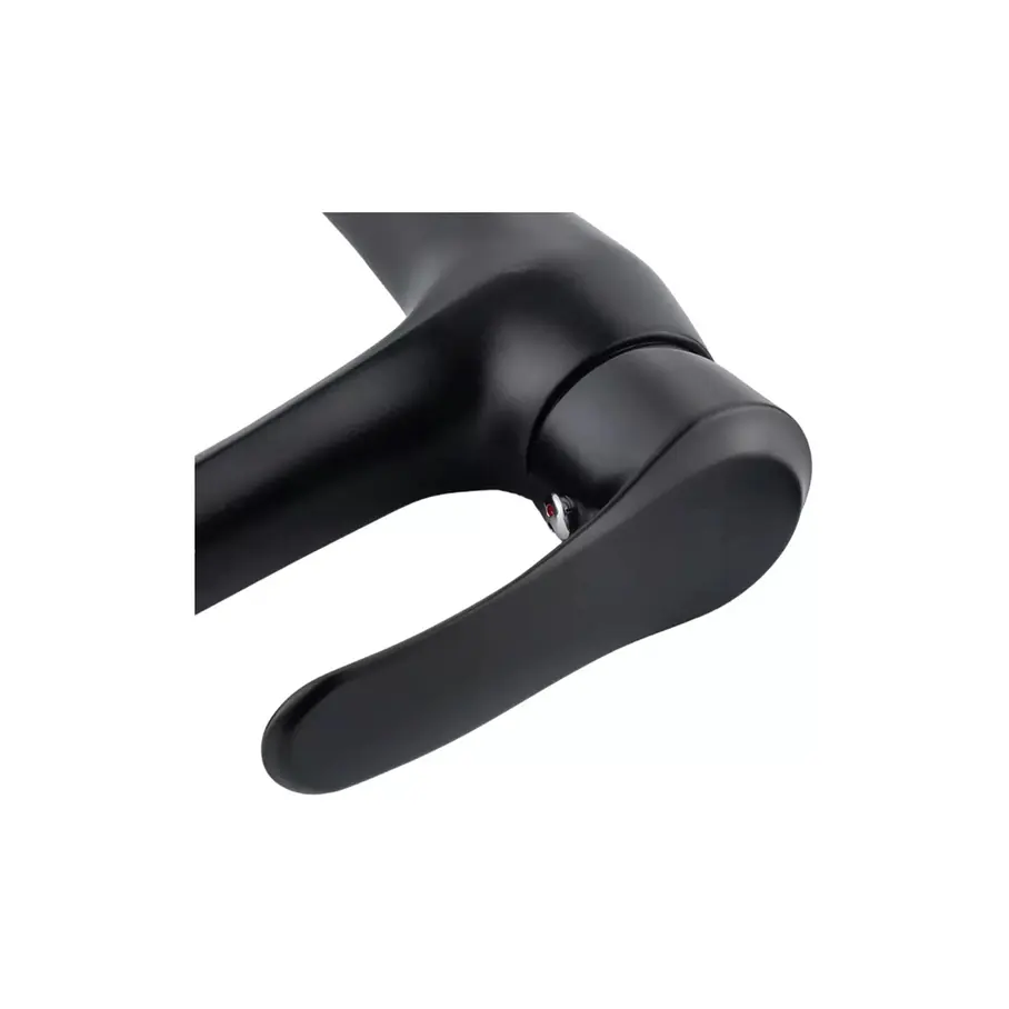 Llave Grifería Lavamanos Profesional Monomando Curvo Negro Calidad Negro Mate  5
