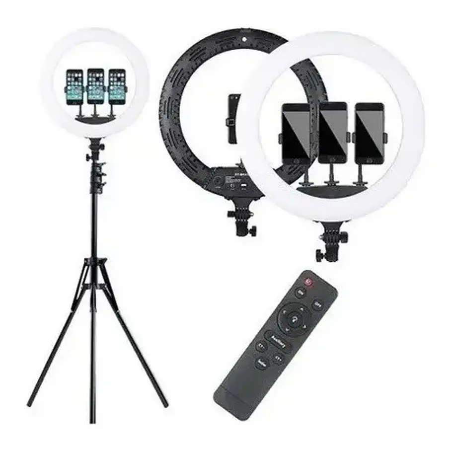 Aro Luz Led Multicolor 56cm + Control + Trípode +  RGB 22 Pulgadas Colores Variados Influencer Luces Para Tus Videos 5