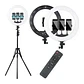 Aro Luz Led Multicolor 56cm + Control + Trípode +  RGB 22 Pulgadas Colores Variados Influencer Luces Para Tus Videos - Miniatura 5