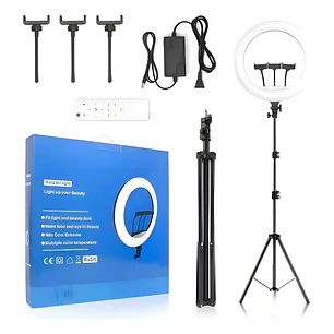 Aro Luz Led Multicolor 56cm + Control + Trípode +  RGB 22 Pulgadas Colores Variados Influencer Luces Para Tus Videos