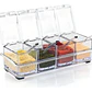 Especiero Condiméntero De Mesa Crystal 4 Tarros Acrílico Transparente Cuchara  - Miniatura 1