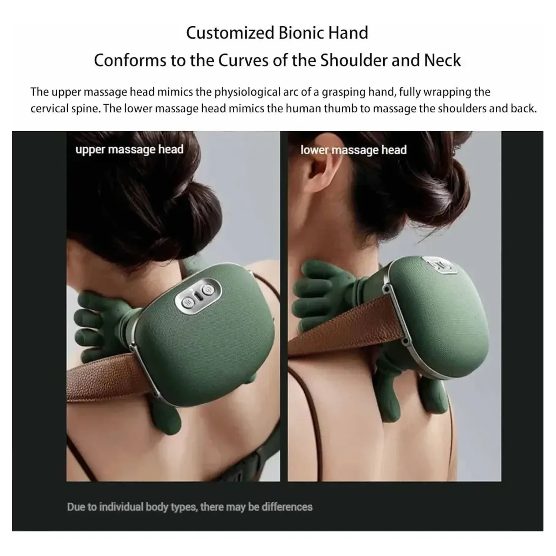 Masajeador Cuello Y Hombros Shiatsu Con Calor Recargable Verde Musgo 2RL Masajeador Masaje Manitos Manos  4