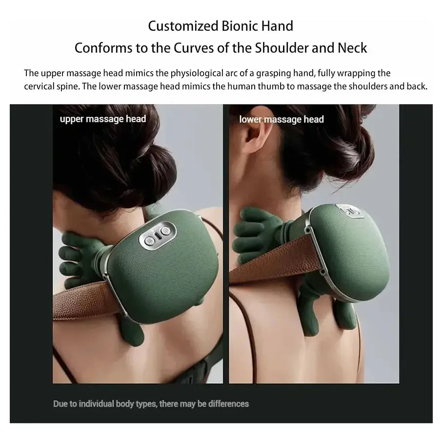 Masajeador Cuello Y Hombros Shiatsu Con Calor Recargable Verde Musgo 2RL Masajeador Masaje Manitos Manos  4