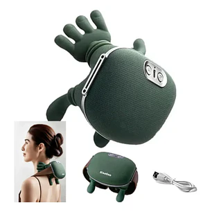 Masajeador Cuello Y Hombros Shiatsu Con Calor Recargable Verde Musgo 2RL Masajeador Masaje Manitos Manos 