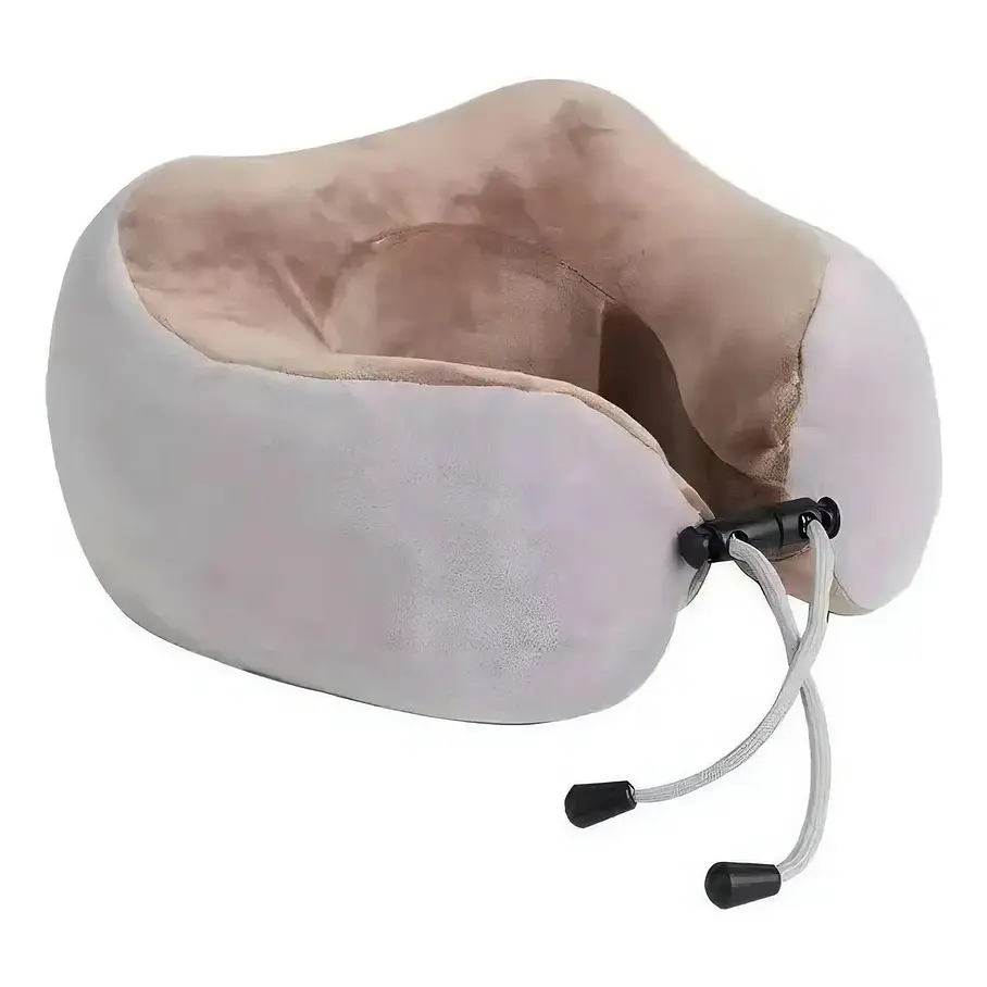 Almohada Cojín Cuello Cervical Viaje Auto Avión Masajeador Color Gris 3