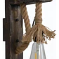 Aplique Lampara Muro Cañamo Madera Vintage Soga E27 Deco - Miniatura 2