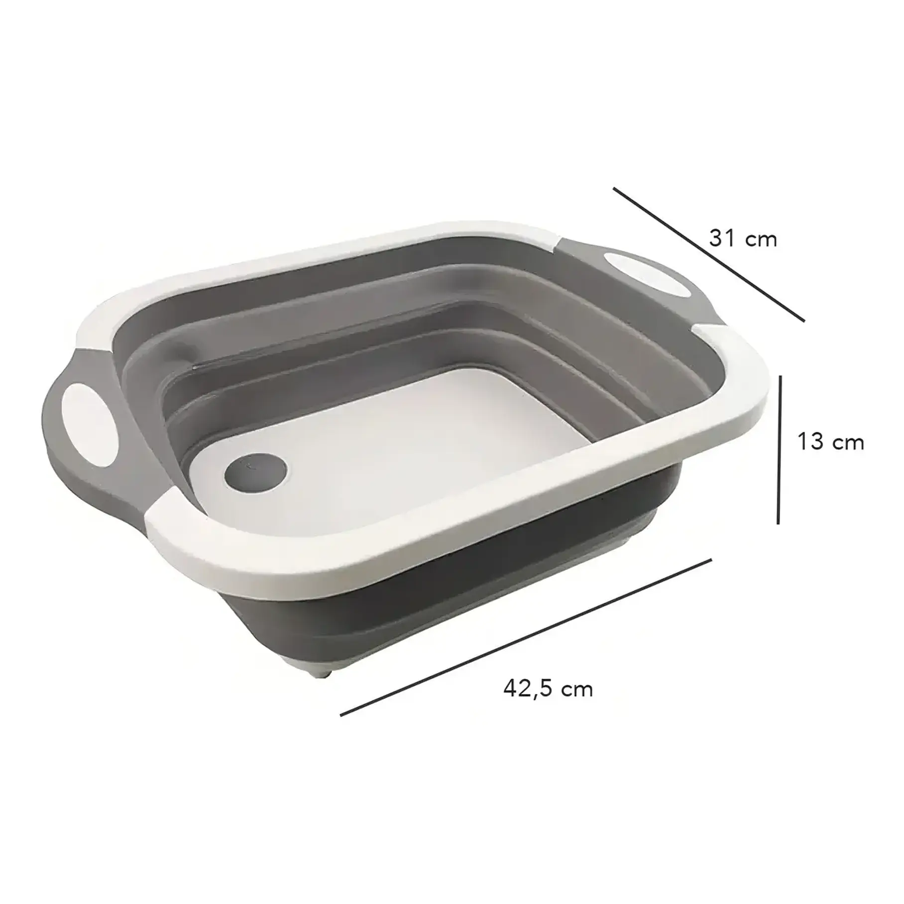 Tabla De Corte Plegable 3 En 1 Simplit Color Blanco Liso Tabla Picar Plegable Alimentos Frutas 3