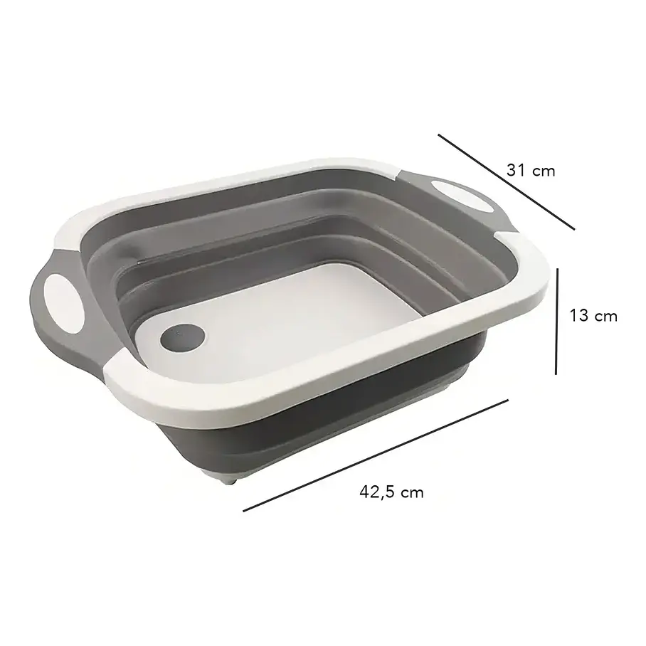 Tabla De Corte Plegable 3 En 1 Simplit Color Blanco Liso Tabla Picar Plegable Alimentos Frutas 3