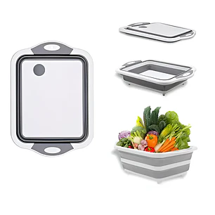 Tabla De Corte Plegable 3 En 1 Simplit Color Blanco Liso Tabla Picar Plegable Alimentos Frutas