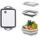 Tabla De Corte Plegable 3 En 1 Simplit Color Blanco Liso Tabla Picar Plegable Alimentos Frutas - Miniatura 1