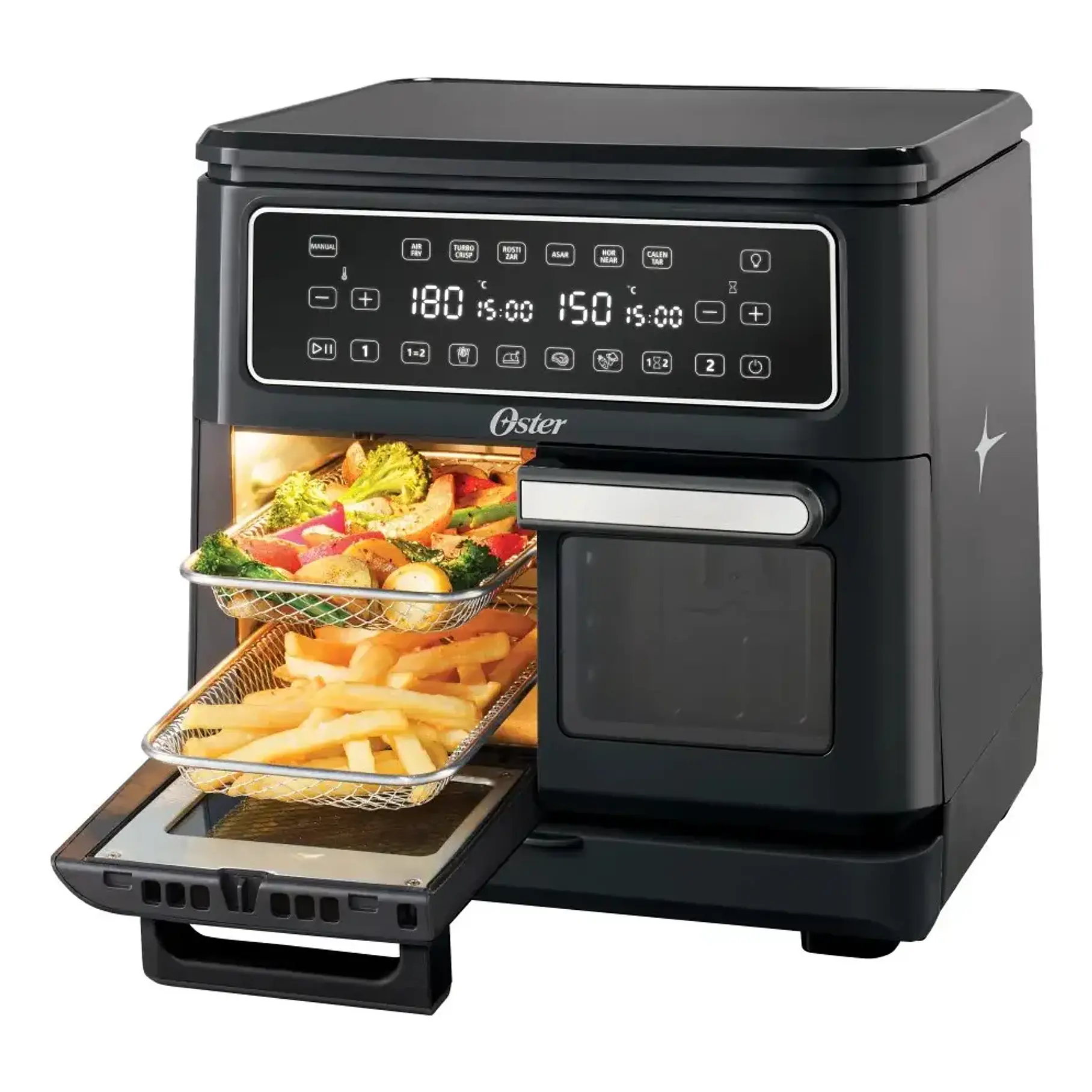 Oster Freidora De Aire Flex 11l Con Dos Zonas Ckstaf11mcddf Multifunción Horno 3
