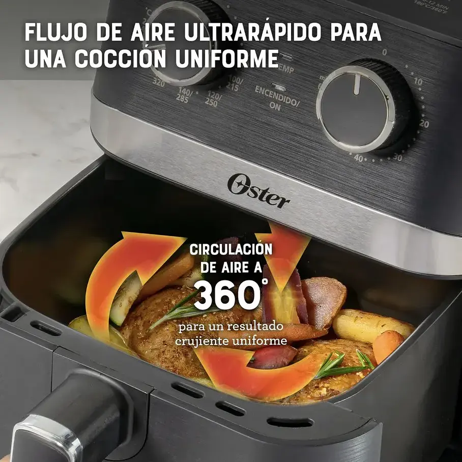Freidora De Aire Manual Oster, Diamondforce, 4l Ckstaf401mdf 5