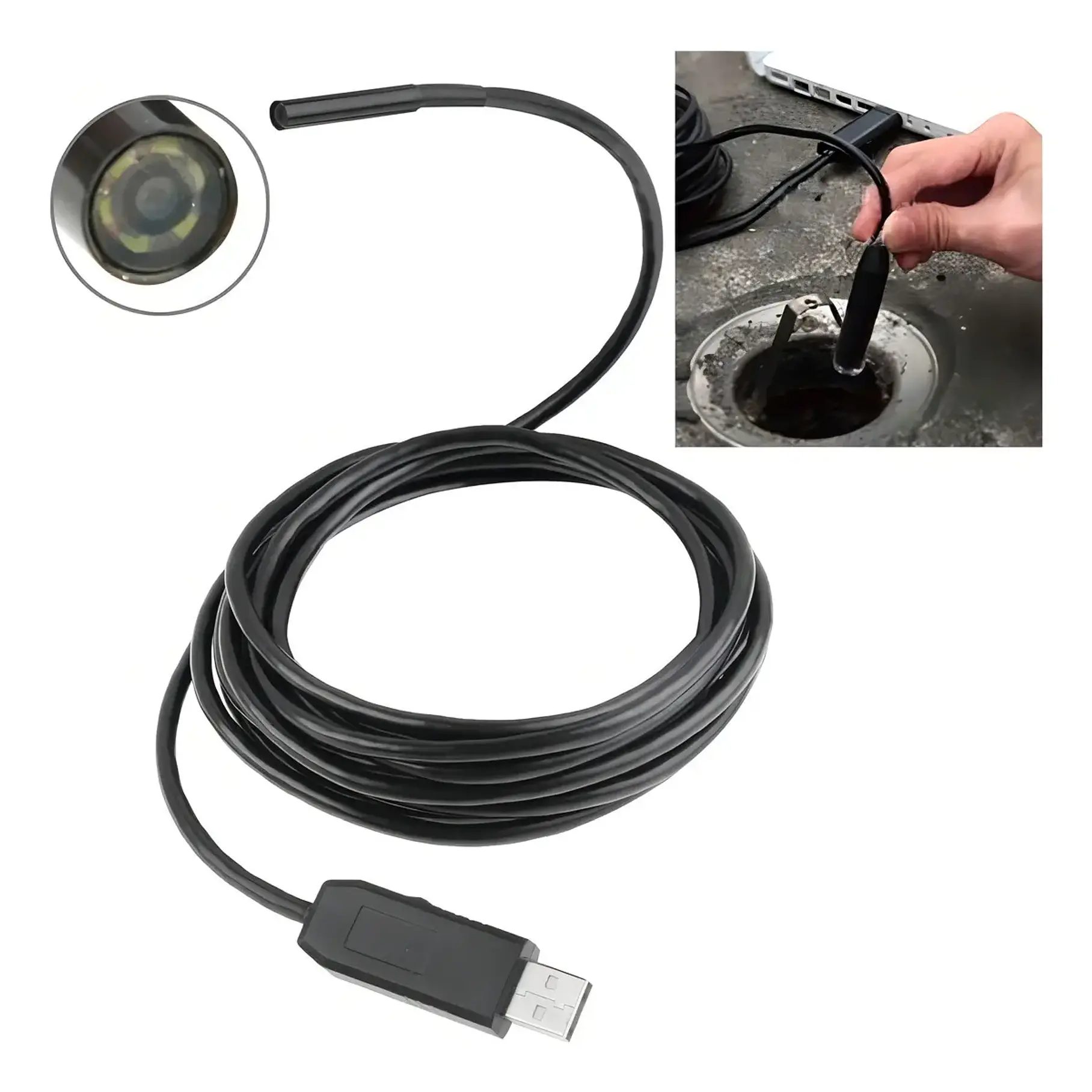Cámara Endoscopica Flexible 5 Mts Negro Camara Cable CelularCámara Endoscopica Flexible 5 Mts Negro Camara Cable Celular Cámara Endoscopica Flexible 5 Mts Negro Camara Cable Celular Cámara Endoscopica 4