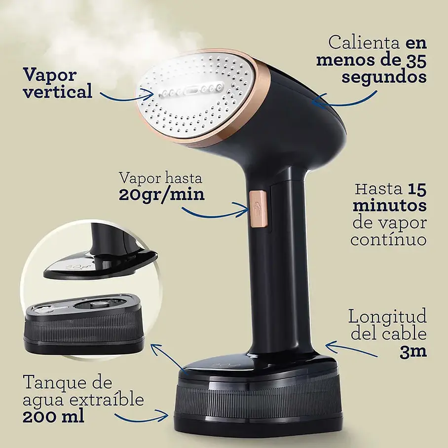 Vaporizador De Mano Plegable Oster, 200 Ml, Negro, Gcstfs300 3