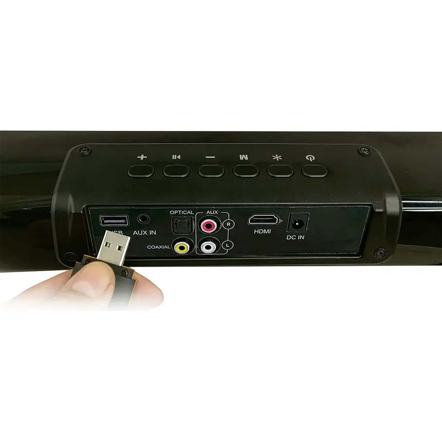 Barra De Sonido Soundbar Tv Bluetooth Mlab 9341 Parlante Negro Usb Aux Coax 5
