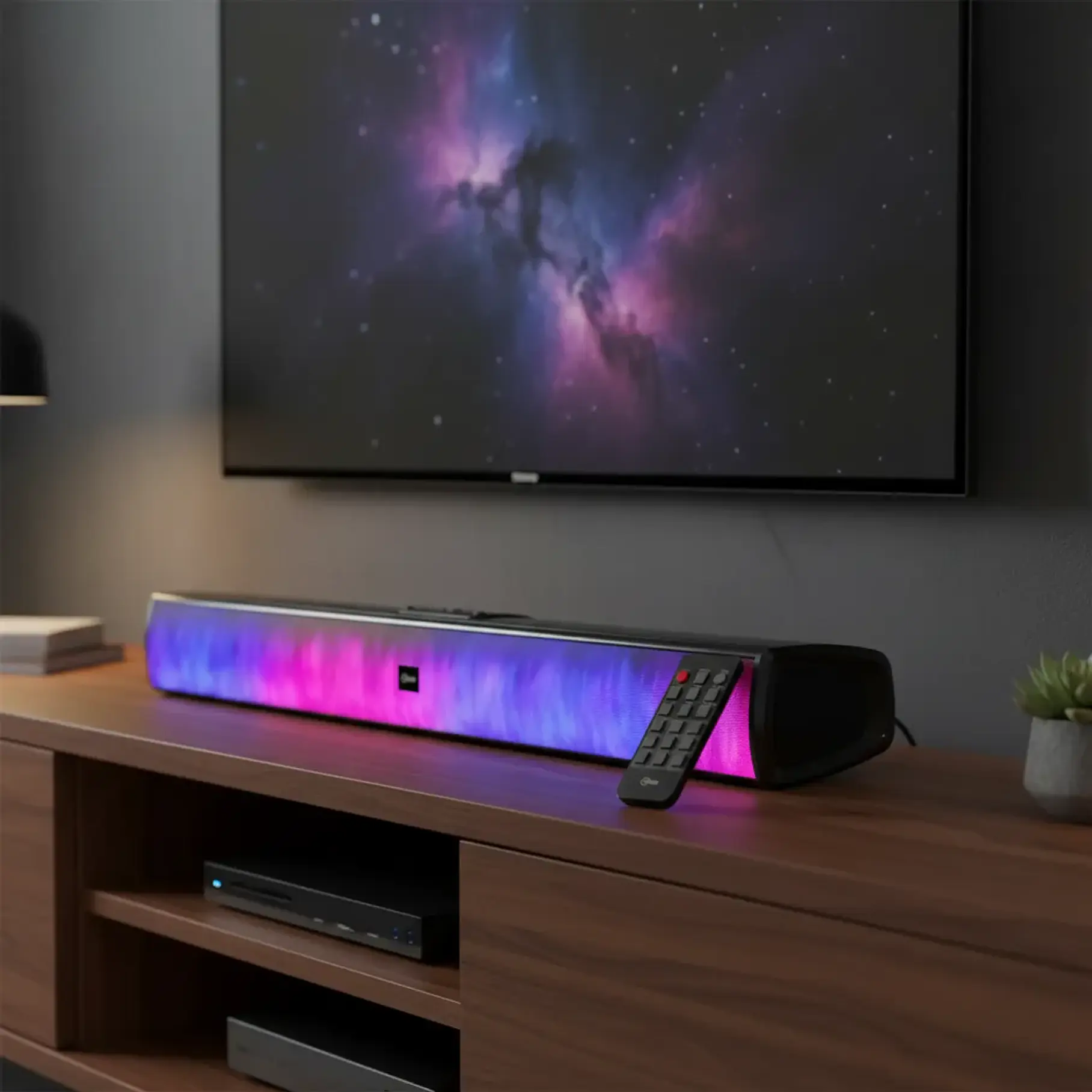 Barra De Sonido Soundbar Tv Bluetooth Mlab 9341 Parlante Negro Usb Aux Coax 2