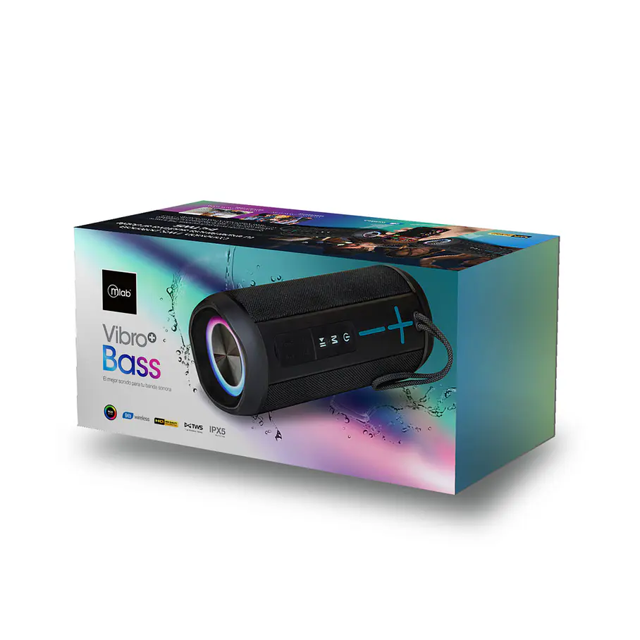 Parlante Tws Vibro+ Bass Mlab Color Negro Parlante 10w x2 BassTrue Wireless Stereo 1