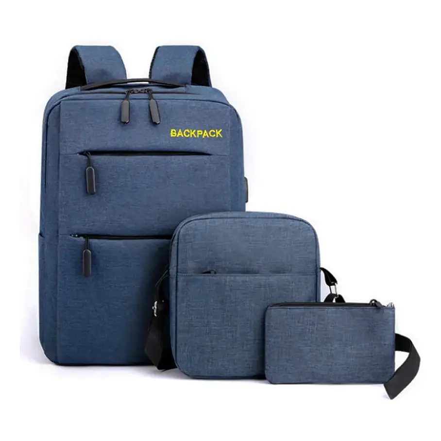 Kit Mochila Urbana Para Notebook Morral Estuche Pack De 3 Bolsos Mochila  9