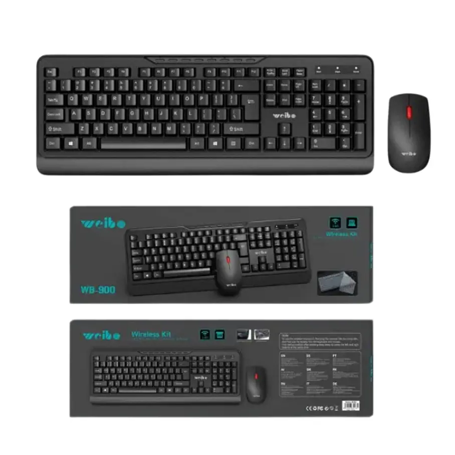Teclado y Mouse Inalámbrico Weibo WB-900 2.4G Español Calidad Inalambrico 1
