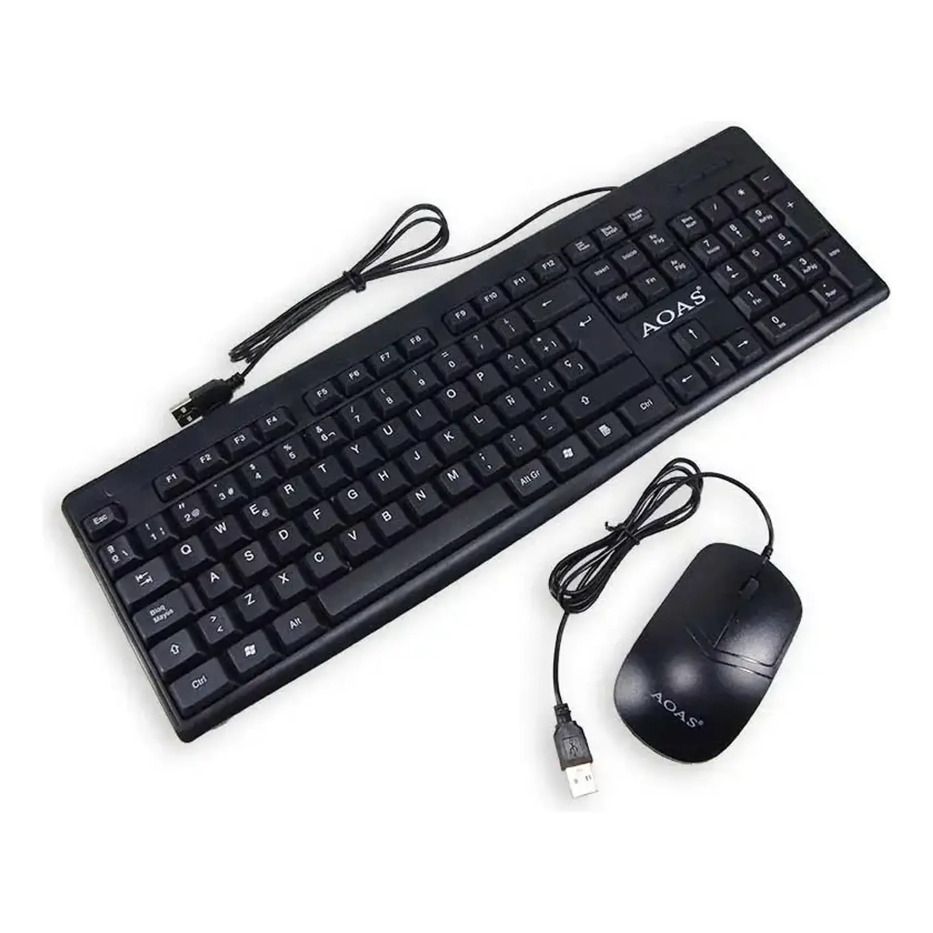 Kit Teclado Y Mouse Usb Laptop Pc Computador Combo Cableado A-1016 Office Work 1