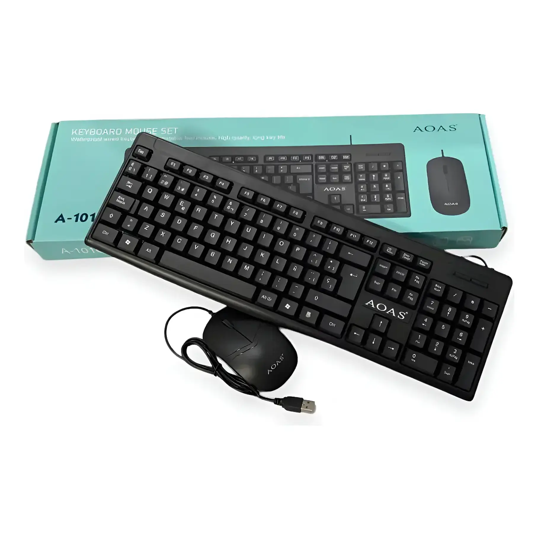 Kit Teclado Y Mouse Usb Laptop Pc Computador Combo Cableado A-1016 Office Work 2