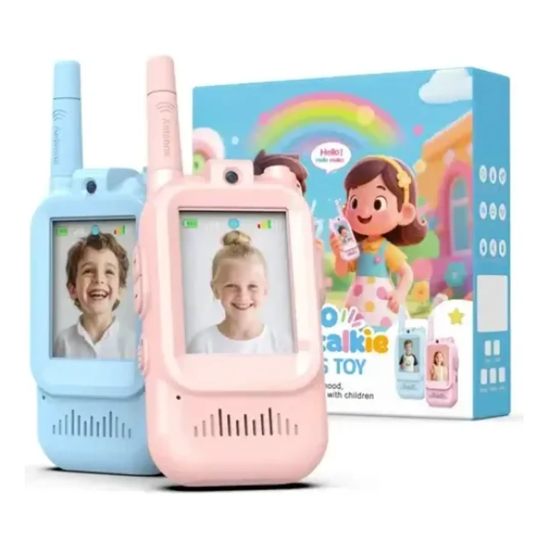 Pack x2 Walkie Talkies Boqui Toqui Con Pantalla Cámara Para Imagen Niños Comunicación Video 1