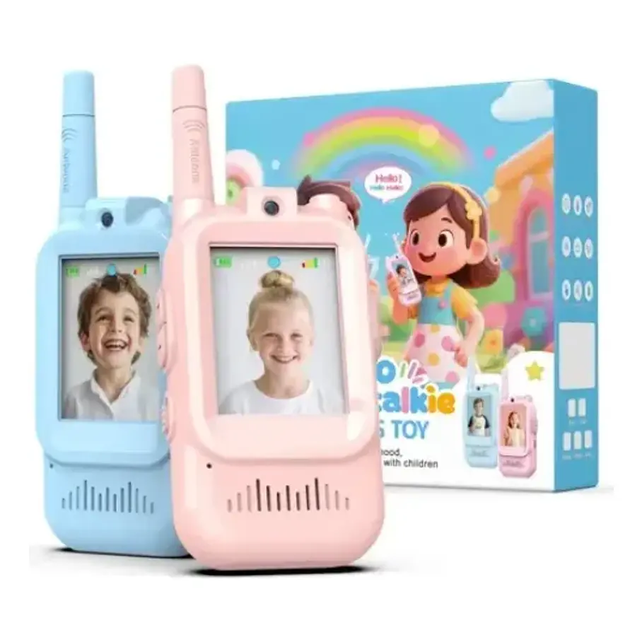 Pack x2 Walkie Talkies Boqui Toqui Con Pantalla Cámara Para Imagen Niños Comunicación Video 1