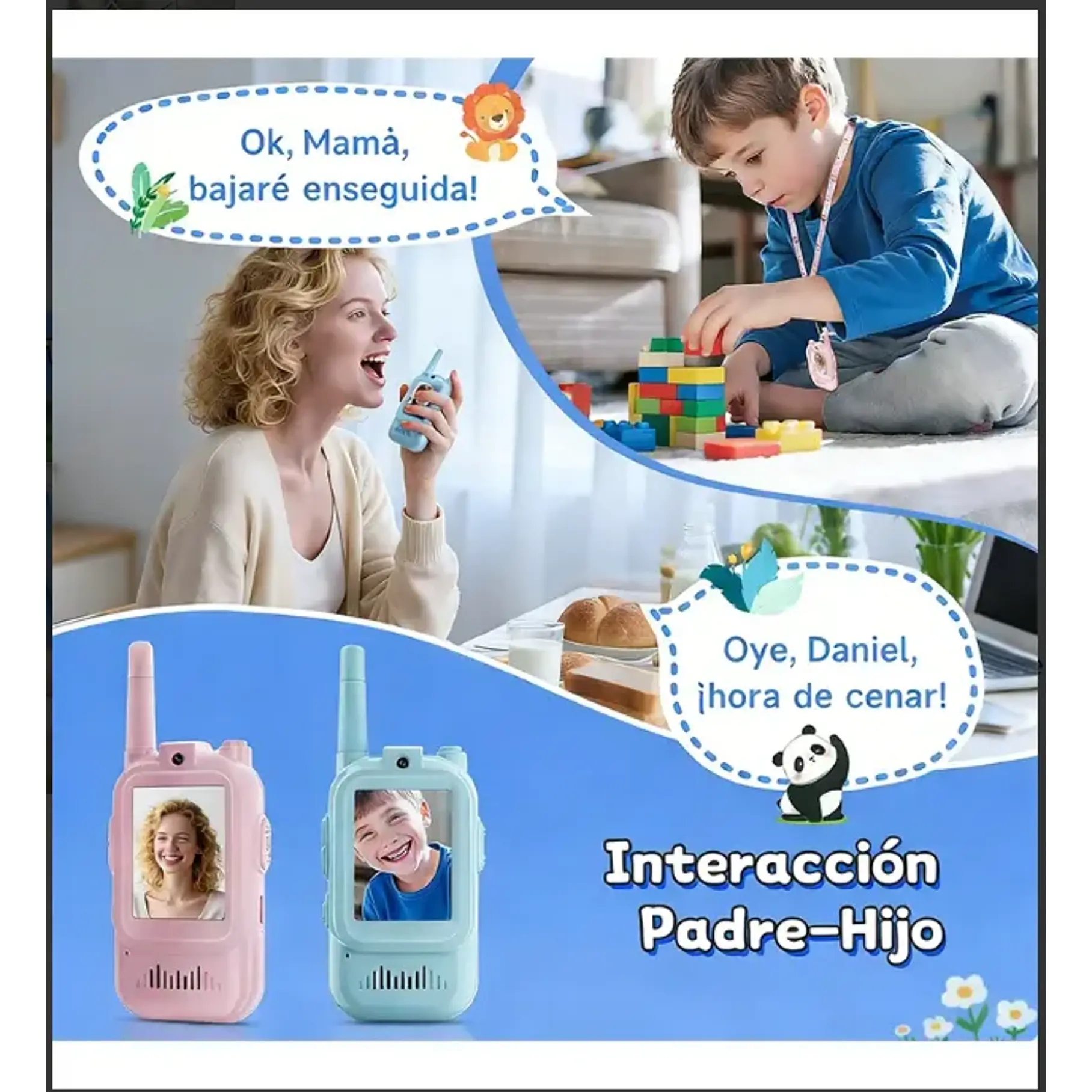 Pack x2 Walkie Talkies Boqui Toqui Con Pantalla Cámara Para Imagen Niños Comunicación Video 6