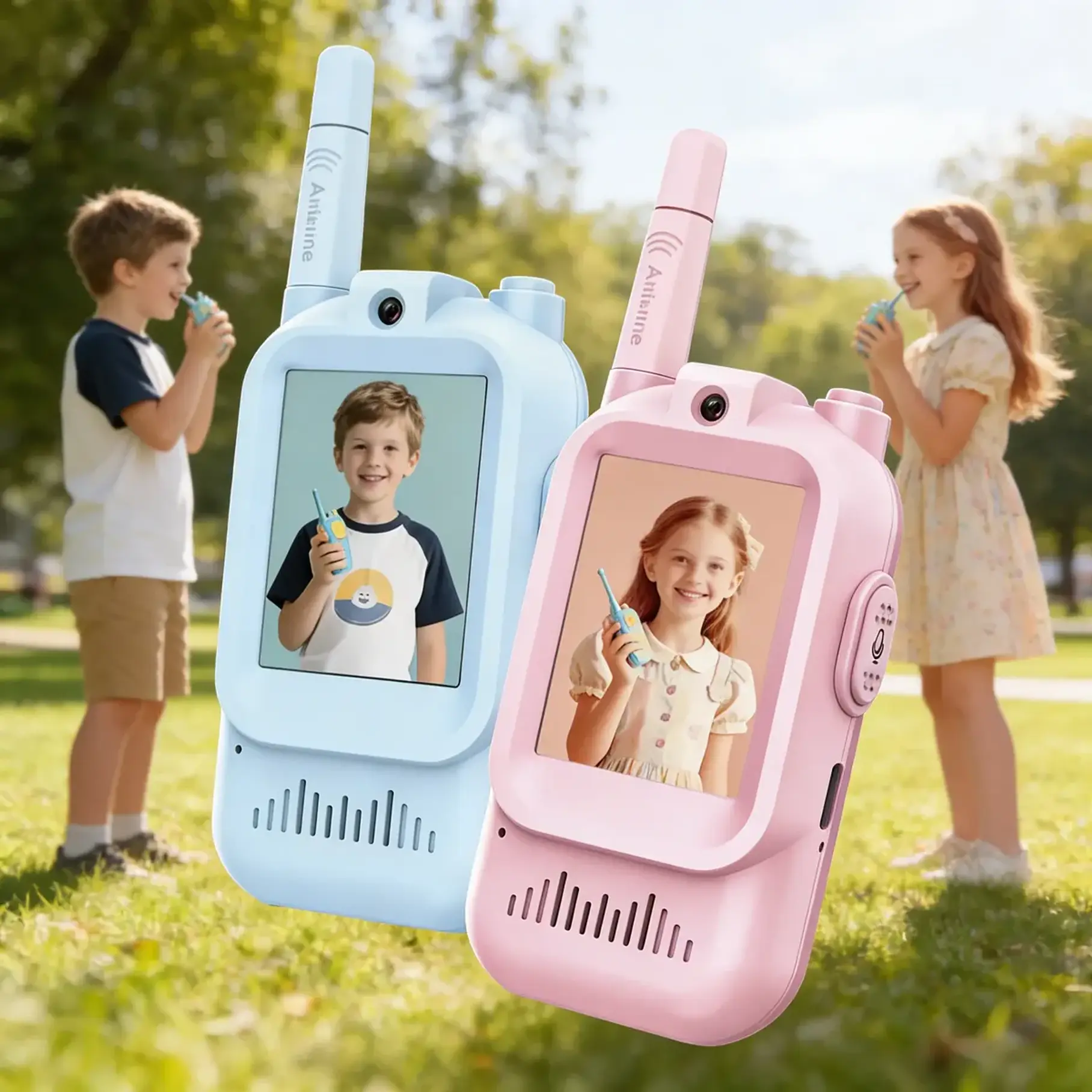 Pack x2 Walkie Talkies Boqui Toqui Con Pantalla Cámara Para Imagen Niños Comunicación Video 7