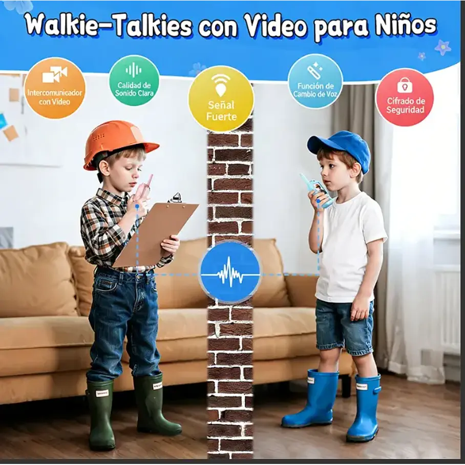 Pack x2 Walkie Talkies Boqui Toqui Con Pantalla Cámara Para Imagen Niños Comunicación Video 8