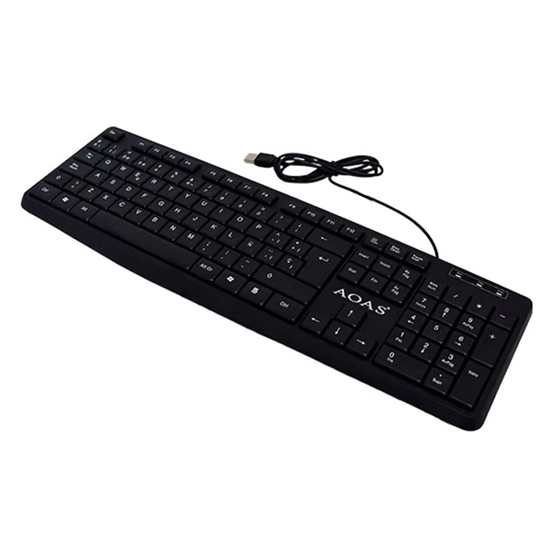 Teclado Alambrico AOAS A-1013 USB Wired Keyboard High Precision Color Negro 2